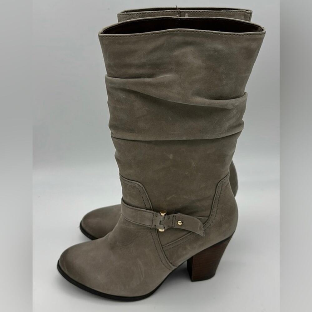 Aldo Gray Distressed Leather Boots Size 8- Heel is 3”